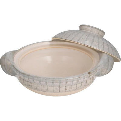 NAGATANIEN IGA Donabe 1-2 People 20.5cm Personal Size TOKUSA Pattern Clay Pot