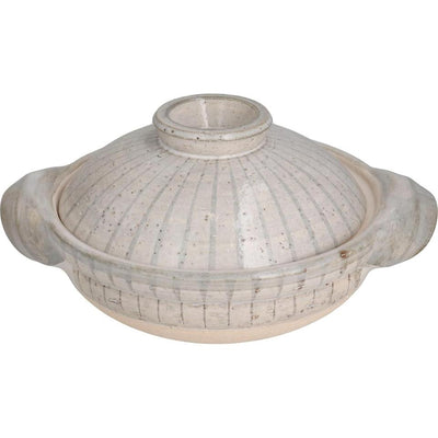 NAGATANIEN IGA Donabe 1-2 People 20.5cm Personal Size TOKUSA Pattern Clay Pot