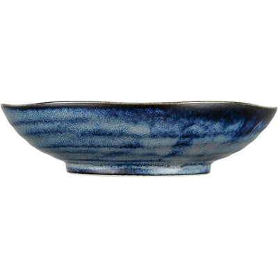 Mino Ware 21cm Ceramic Plate for Curry Rice Pasta Salad Navy Blue