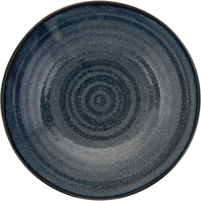 Mino Ware 21cm Ceramic Plate for Curry Rice Pasta Salad Navy Blue