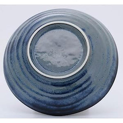 Mino Ware 21cm Ceramic Plate for Curry Rice Pasta Salad Navy Blue
