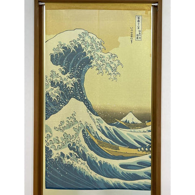 NOREN Japanese Doorway Curtain UKIYOE Correction Golden Threads