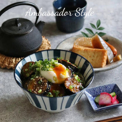 Set of 5 Mino Ware Japanese Traditional Desinged Noodle Bowl