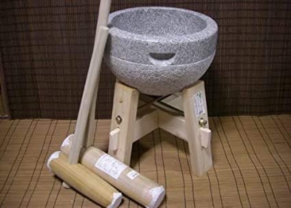 3-Sho Mikage Stone Mochitsuki Usu Set/Rice Cake Pounding Mortar & Pestles