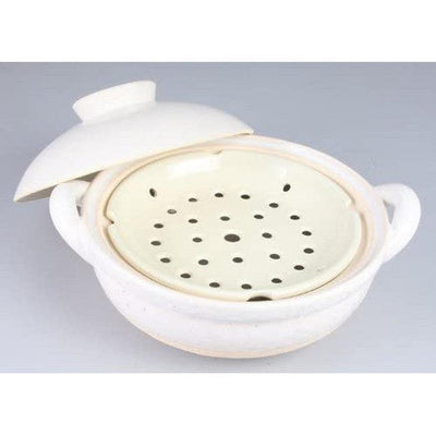 NAGATANIEN Steam Donabe Clay Pot Large 31cm White