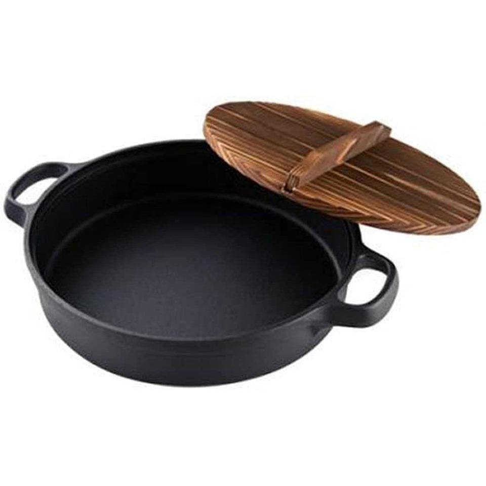OIGEN Cast Iron Pot w/Lid for Gyoza Sukiyaki Nambu Tekki 20cm 2ppl IH Japan
