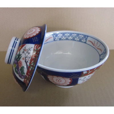 Japanese Donburi Rice Bowl w/lid Poettery Mino Ware Yoshinoya Made in Japan