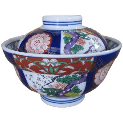 Japanese Donburi Rice Bowl w/lid Poettery Mino Ware Yoshinoya Made in Japan