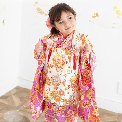 Full Kimono Set for 3 Years Old Purple Shichigosan/New Years Ceremony