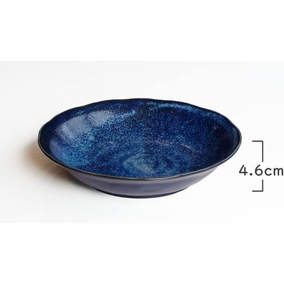 Mino Ware Ceramic Plate for Soba/Udon Navy Blue