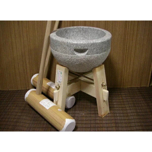 3-Sho Mikage Stone Mochitsuki Usu Set/Rice Cake Pounding Mortar & Large Pestles