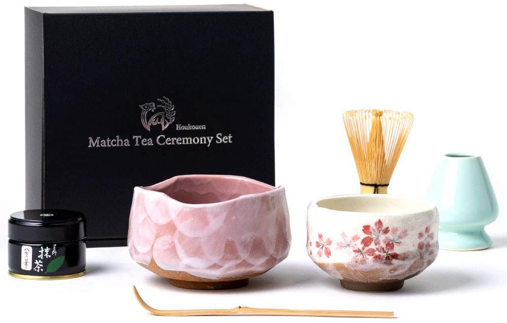 Green Tea Ceremony Full Set Sakura Pink Made in Japan