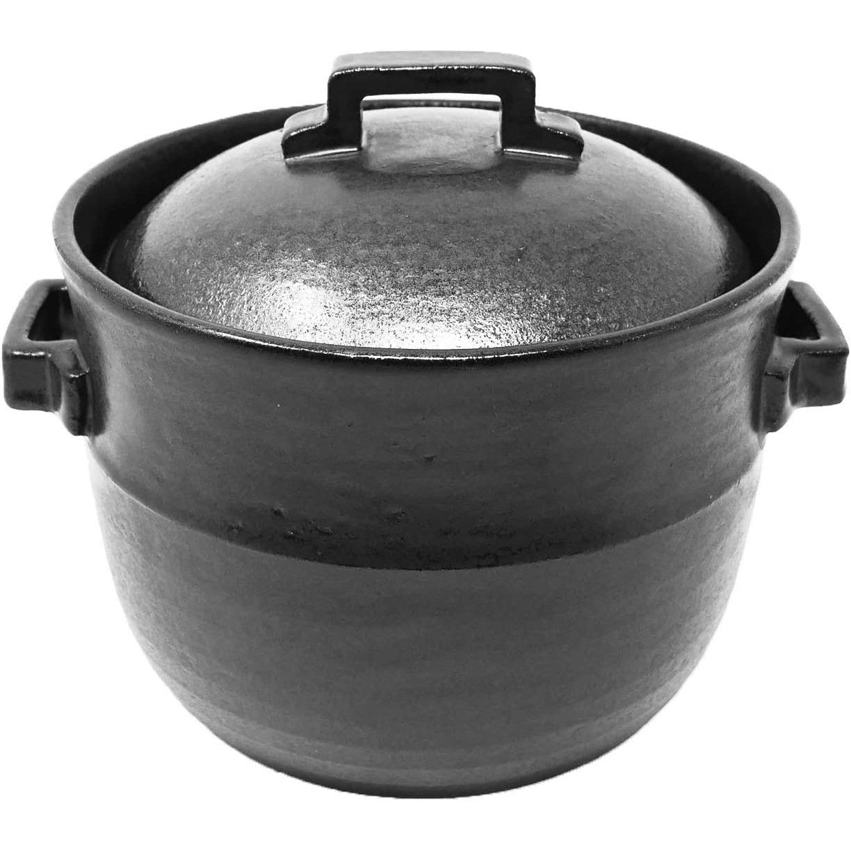 Banko Ware Donabe Rice Pot 4-Go Double Lid