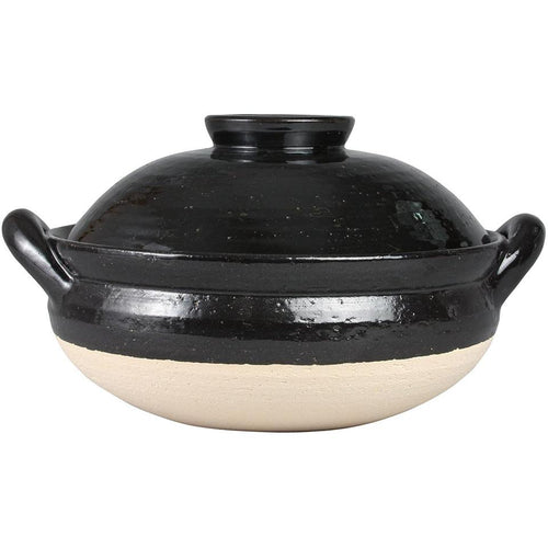 NAGATANIEN Steam Donabe Clay Pot Large 31cm Black 