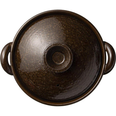 NAGATANIEN IGA Donabe 2-4 people 26.5cm Brown Clay Pot