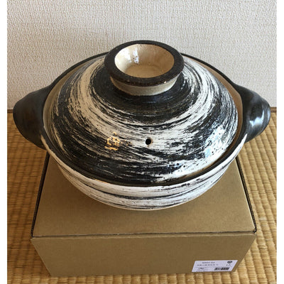 NAGATANIEN IGA Donabe 2-4 people 27cm Marble Clay Pot