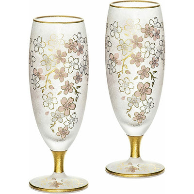 Sakura & Gold Luster Sake Glasses 4oz. Set of 2