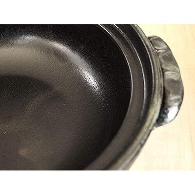 Banko Ware Deep Donabe 2-3 People 25cm Kuro-Tokusa Clay Pot Black