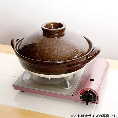 NAGATANIEN IGA Donabe 3-5 people Large 30.5cm Brown Ame Clay Pot